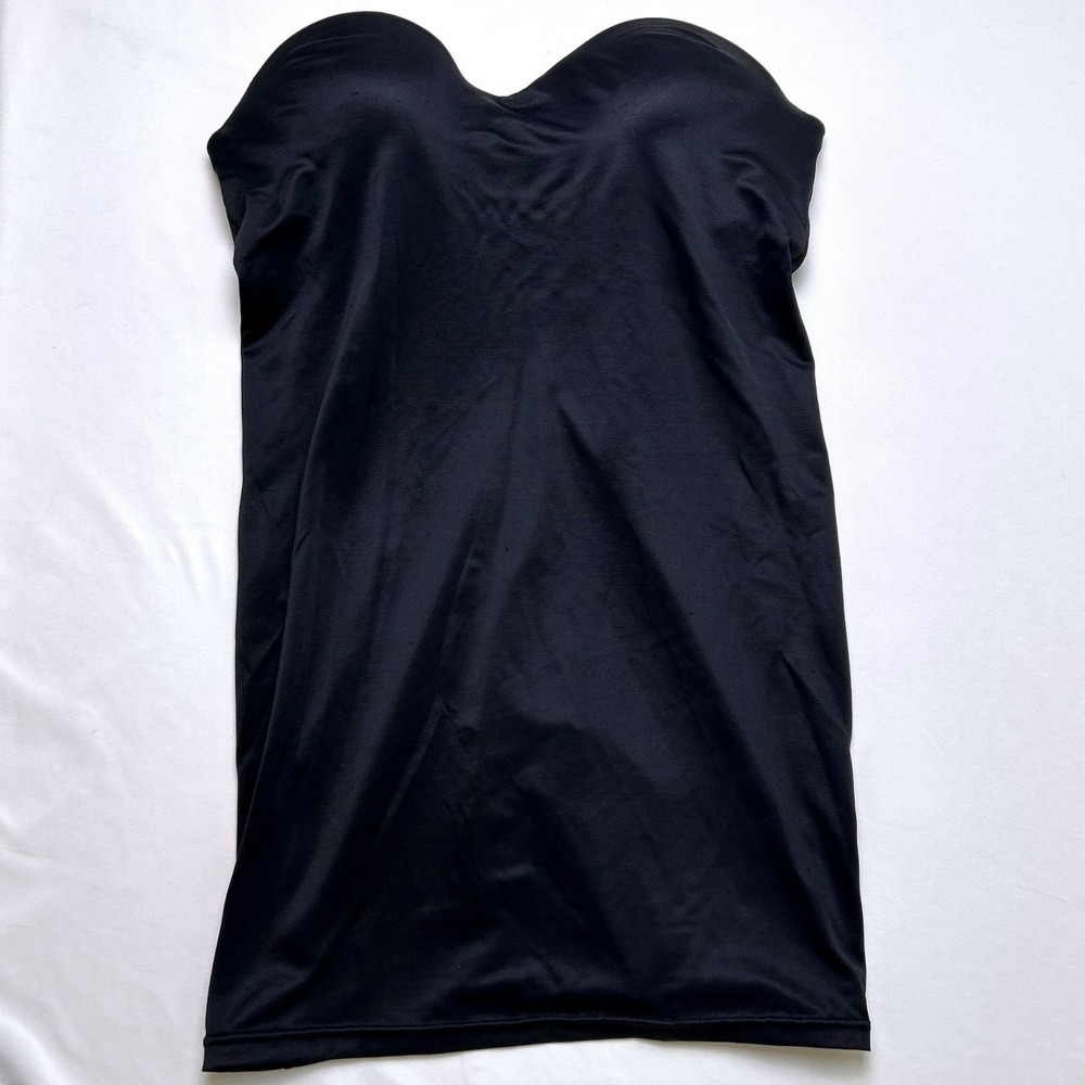 Self Expressions Womens Strapless Firm Control Shapewear Slip Size 38C Black